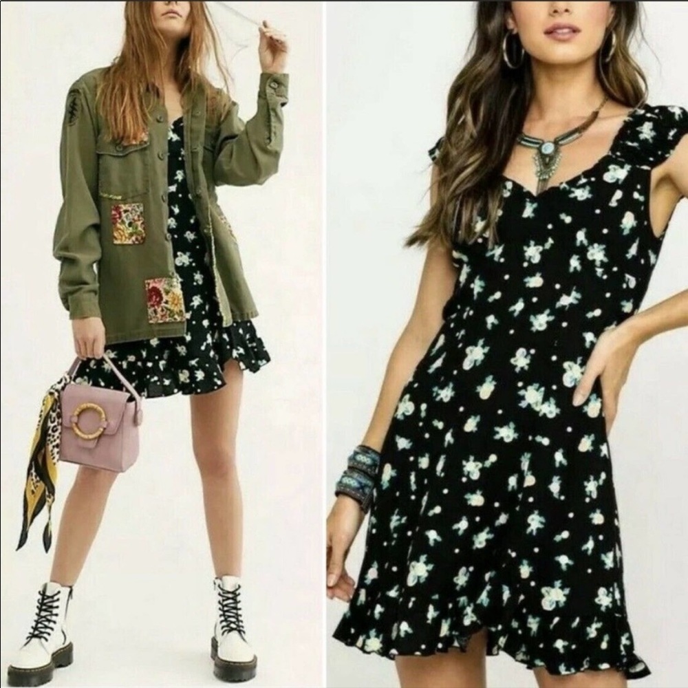 NEW Free People Like A Lady Mini Dress Fruit Print